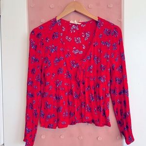 Floral v-neck blouse